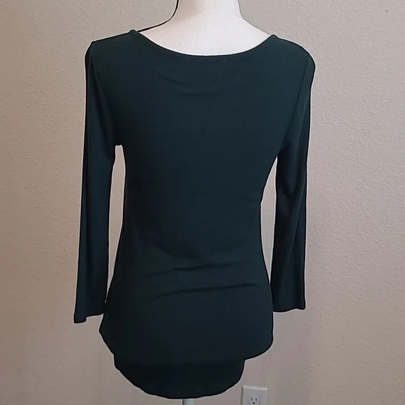 Long Sleeve Green Soft Top Express M - Picture 4 of 5